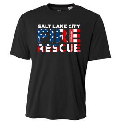 Salt Lake City Utah Fire Rescue Department Firefighters Duty Cooling Performance Crew T-Shirt