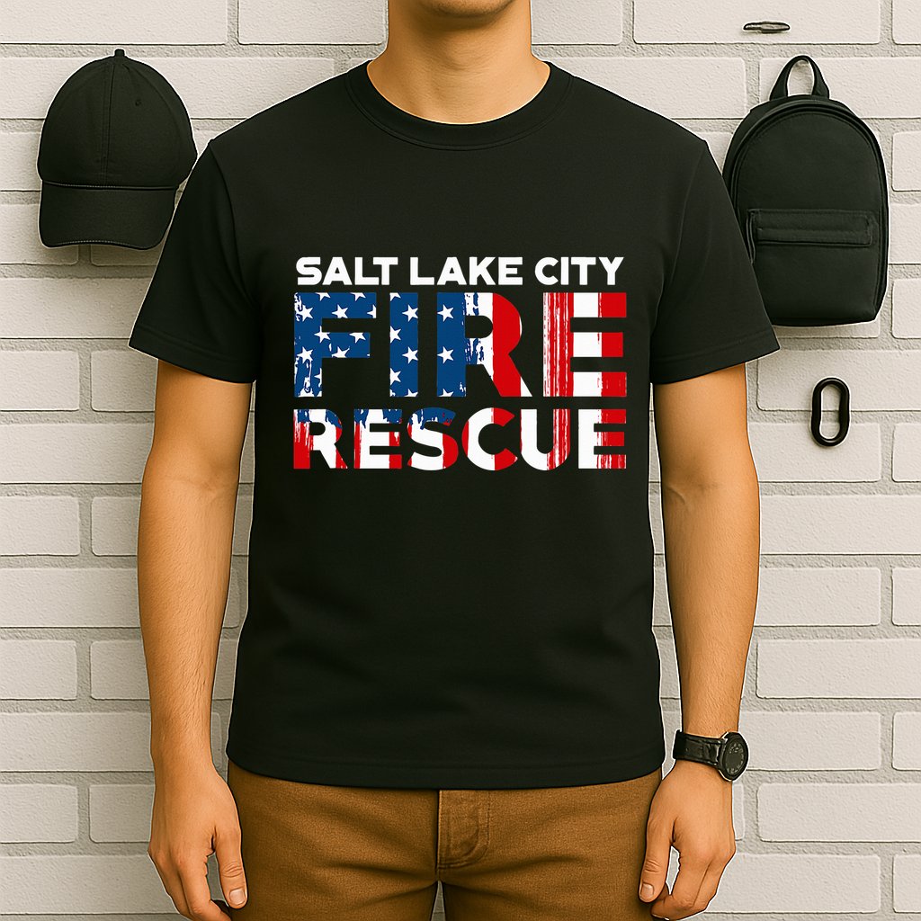 Salt Lake City Utah Fire Rescue Department Firefighters Duty T-Shirt