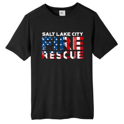 Salt Lake City Utah Fire Rescue Department Firefighters Duty Tall Fusion ChromaSoft Performance T-Shirt