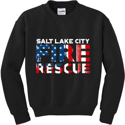 Salt Lake City Utah Fire Rescue Department Firefighters Duty Kids Sweatshirt