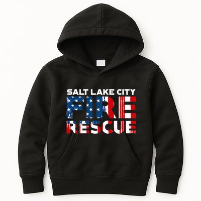 Salt Lake City Utah Fire Rescue Department Firefighters Duty Kids Hoodie
