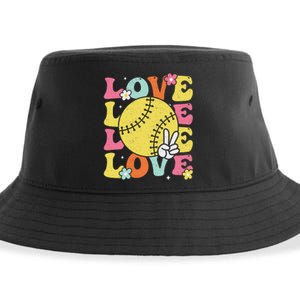 Softball Love Cute Softball Sustainable Bucket Hat