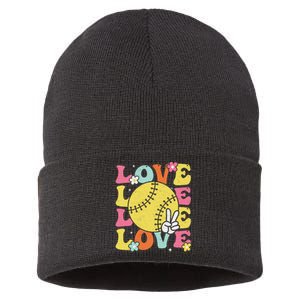 Softball Love Cute Softball Sustainable Knit Beanie