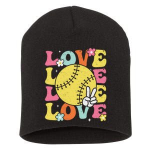 Softball Love Cute Softball Short Acrylic Beanie