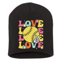 Softball Love Cute Softball Short Acrylic Beanie