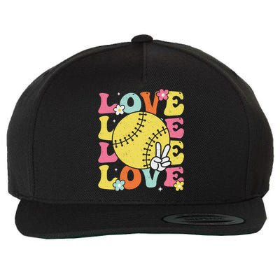 Softball Love Cute Softball Wool Snapback Cap