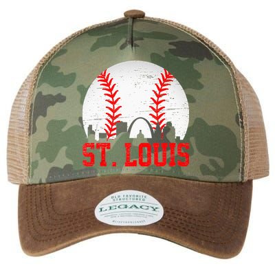 St Louis Cityscape Vintage Baseball Men Women Legacy Tie Dye Trucker Hat