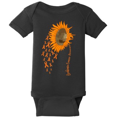 Sunflower Leukemia Cancer Awareness Baby Bodysuit