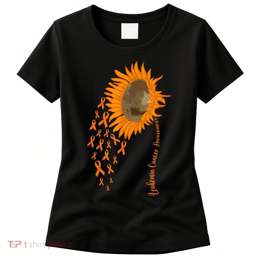 Sunflower Leukemia Cancer Awareness Womens T-Shirt