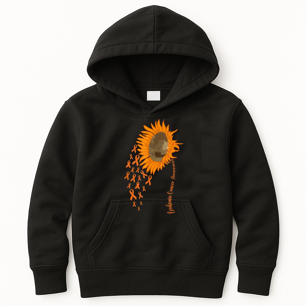 Sunflower Leukemia Cancer Awareness Kids Hoodie