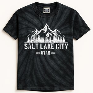 Salt Lake City Utah Mountains Nature Souvenir Kids Tie-Dye T-Shirt