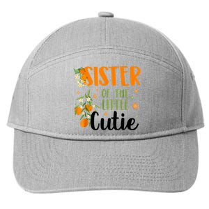 Sister Little Cutie Baby Shower Orange 1st Birthday Party 7-Panel Snapback Hat