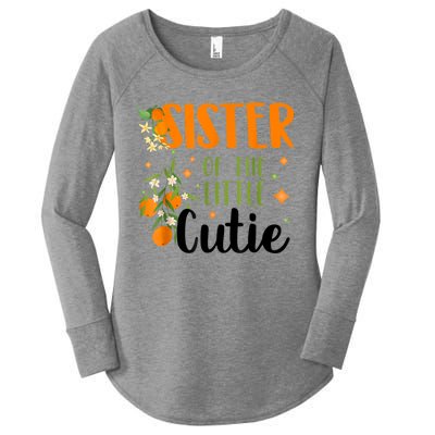 Sister Little Cutie Baby Shower Orange 1st Birthday Party Women's Perfect Tri Tunic Long Sleeve Shirt