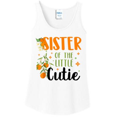 Sister Little Cutie Baby Shower Orange 1st Birthday Party Ladies Essential Tank