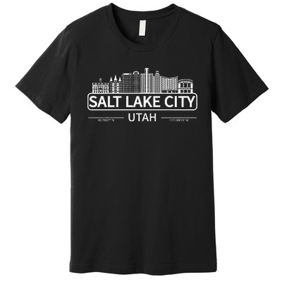 Salt Lake City Utah Skyline Travel To Salt Lake City Premium T-Shirt