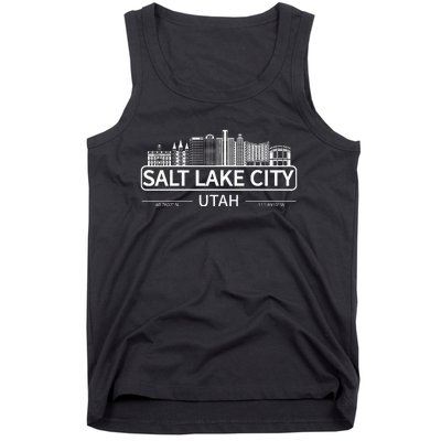 Salt Lake City Utah Skyline Travel To Salt Lake City Tank Top