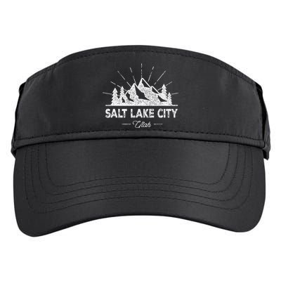 Salt Lake City Utah Vintage Slc Ut Hiking Adult Drive Performance Visor