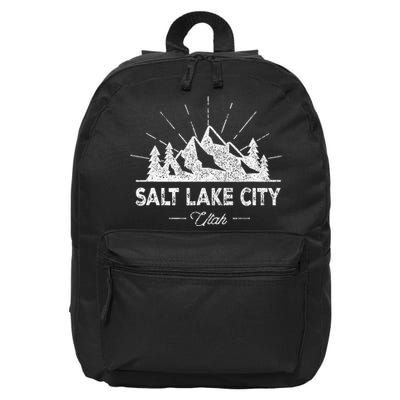 Salt Lake City Utah Vintage Slc Ut Hiking 16 in Basic Backpack