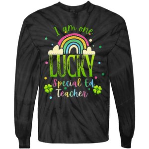 Shamrock Lucky Charmer Irish School Teacher St Patricks Day Tie-Dye Long Sleeve Shirt