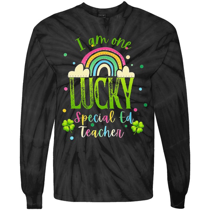 Shamrock Lucky Charmer Irish School Teacher St Patricks Day Tie-Dye Long Sleeve Shirt