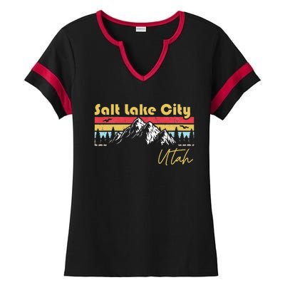 Salt Lake City Utah Roots Hometown Vintage Home State Pride Ladies Halftime Notch Neck Tee