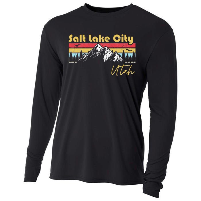 Salt Lake City Utah Roots Hometown Vintage Home State Pride Cooling Performance Long Sleeve Crew