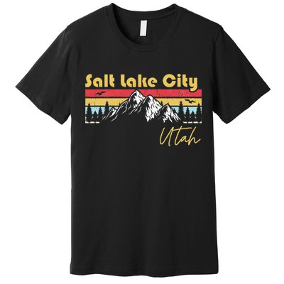 Salt Lake City Utah Roots Hometown Vintage Home State Pride Premium T-Shirt