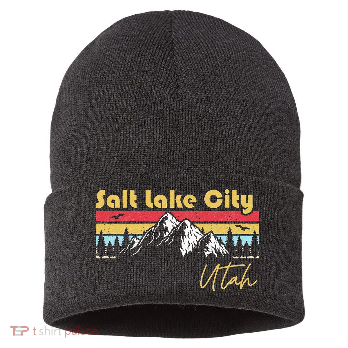Salt Lake City Utah Roots Hometown Vintage Home State Pride Sustainable Knit Beanie