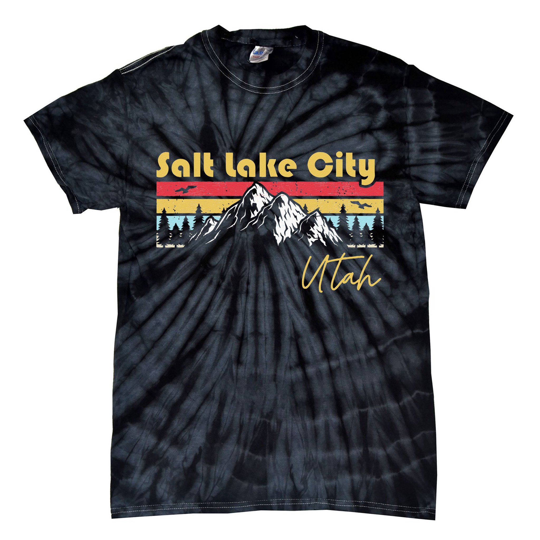 Salt Lake City Utah Roots Hometown Vintage Home State Pride Tie-Dye T-Shirt