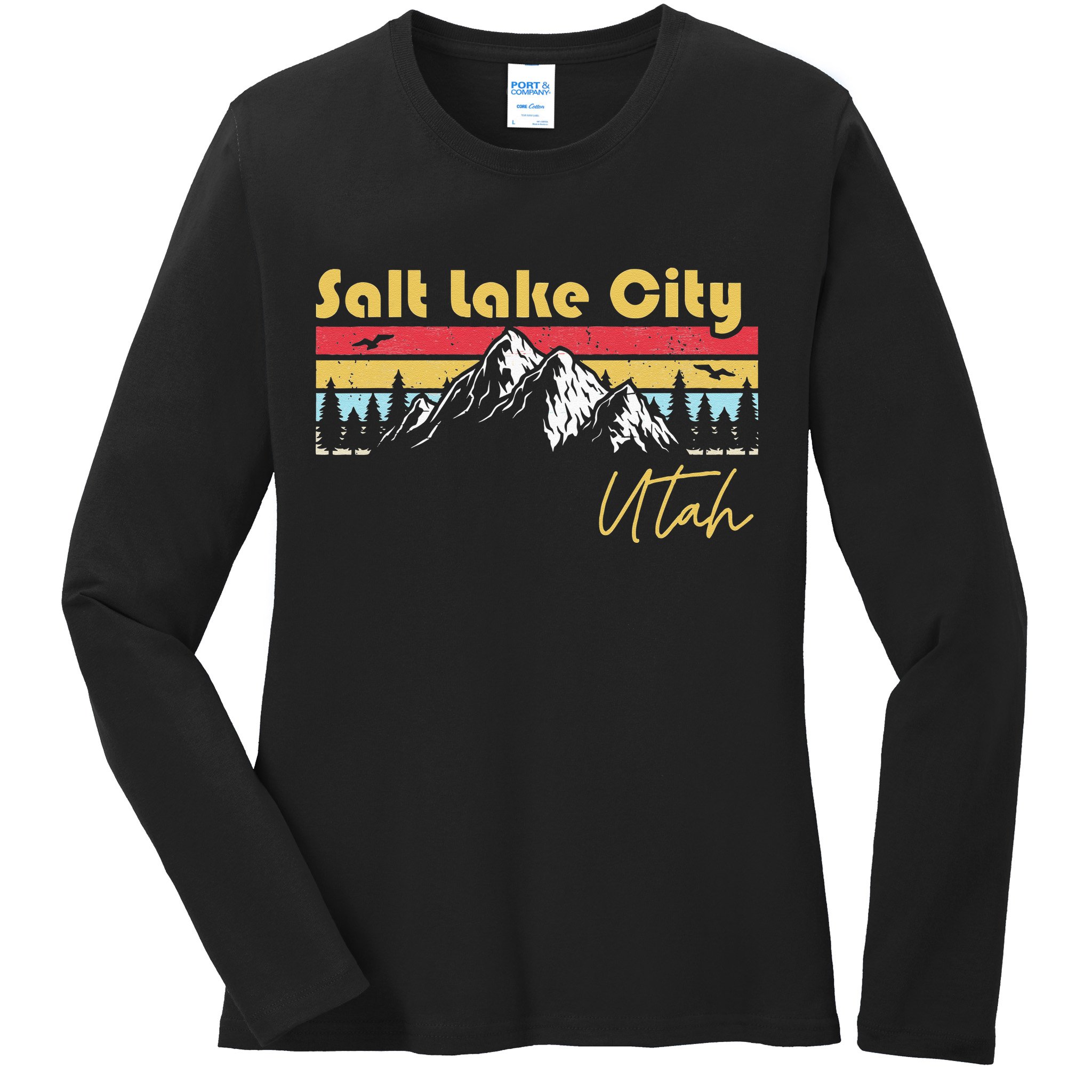 Salt Lake City Utah Roots Hometown Vintage Home State Pride Ladies Long Sleeve Shirt