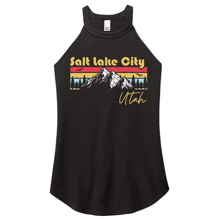 Salt Lake City Utah Roots Hometown Vintage Home State Pride Women's Perfect Tri Rocker Tank