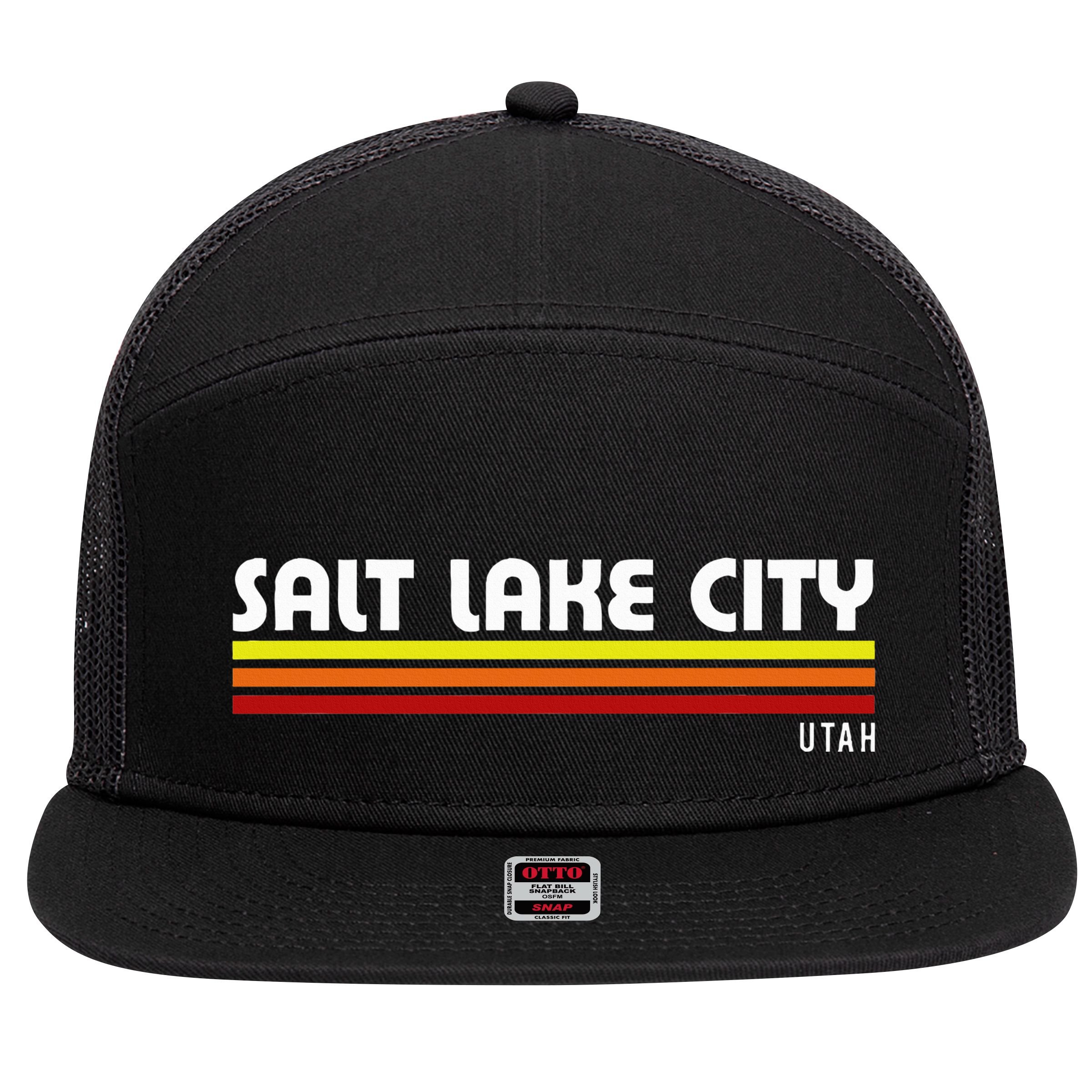Salt Lake City Utah 7 Panel Mesh Trucker Snapback Hat
