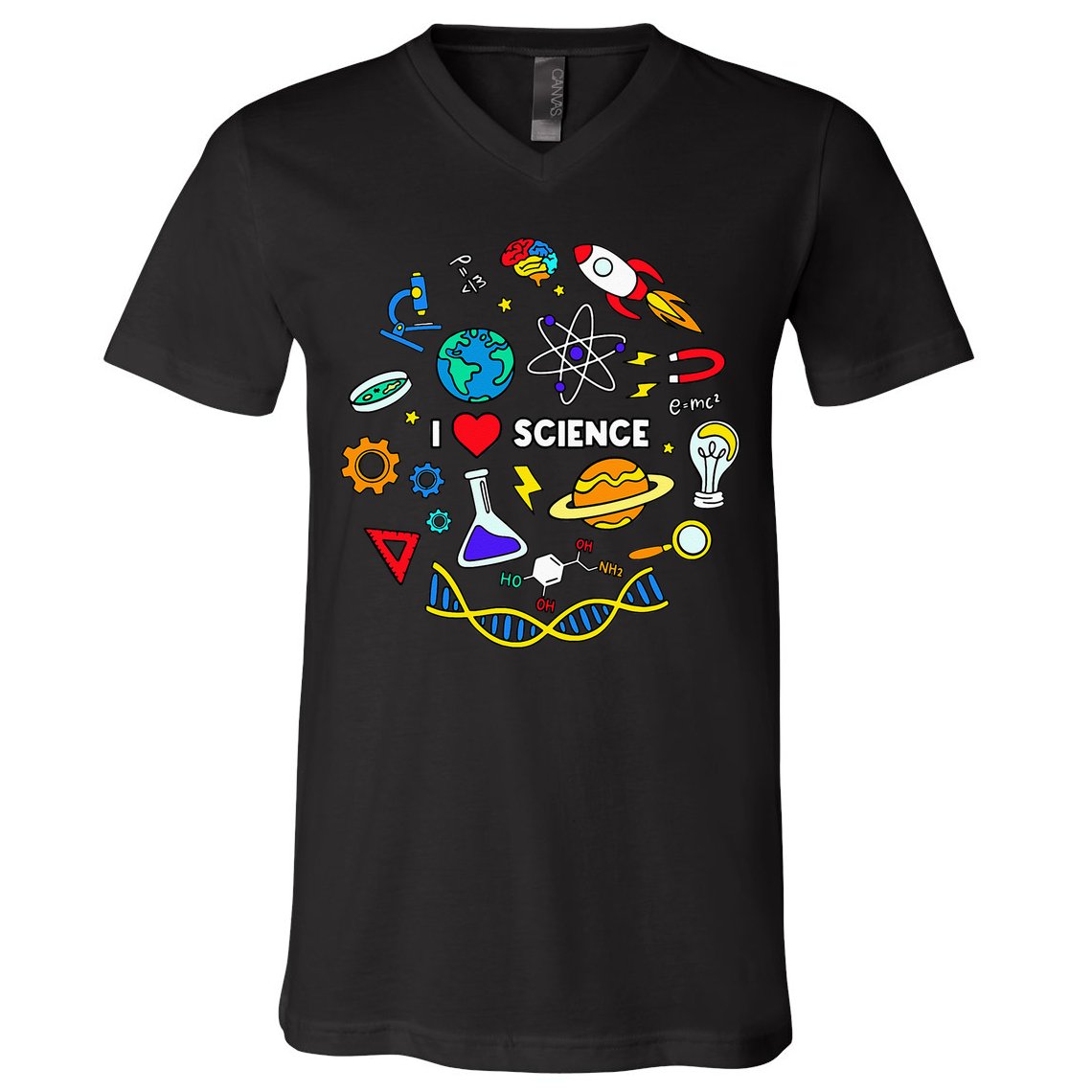 Science Lover Chemistry Biology Physics Love Science V-Neck T-Shirt