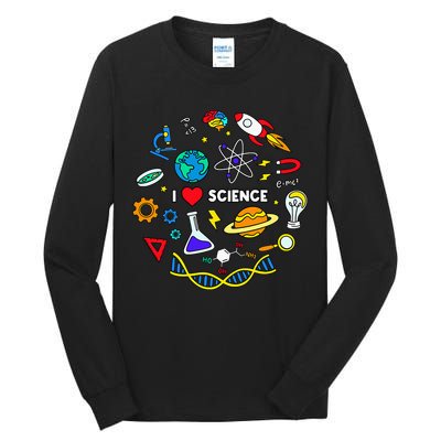 Science Lover Chemistry Biology Physics Love Science Tall Long Sleeve T-Shirt