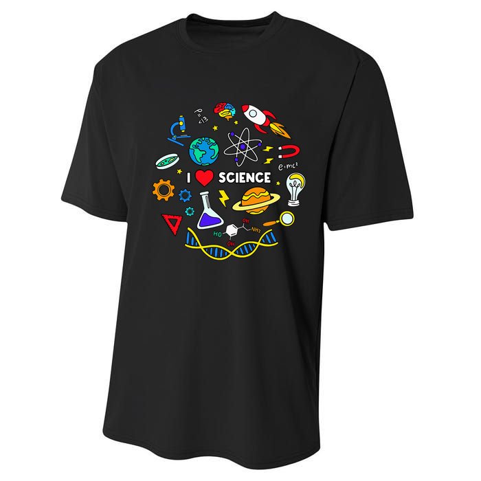 Science Lover Chemistry Biology Physics Love Science Performance Sprint T-Shirt