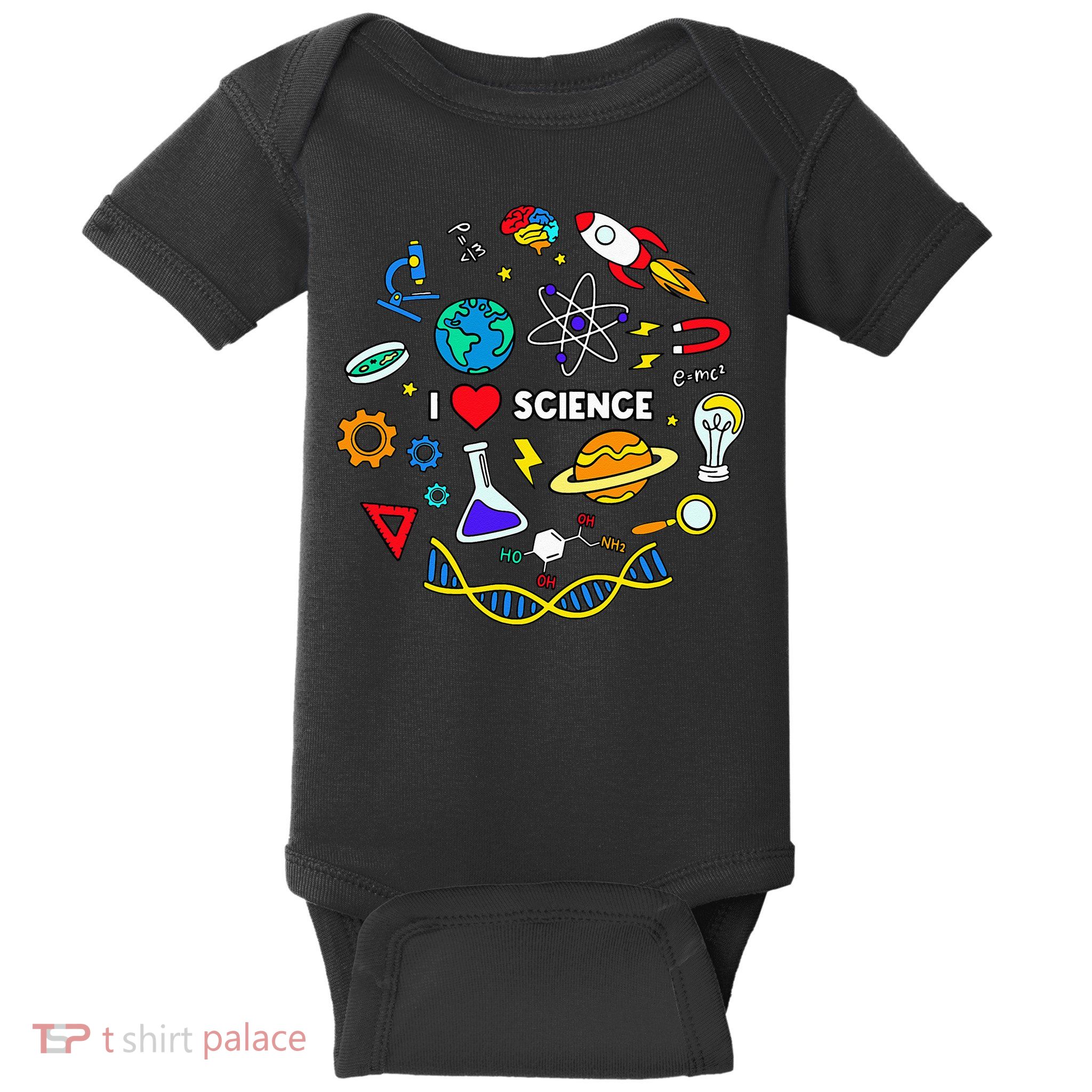 Science Lover Chemistry Biology Physics Love Science Baby Bodysuit