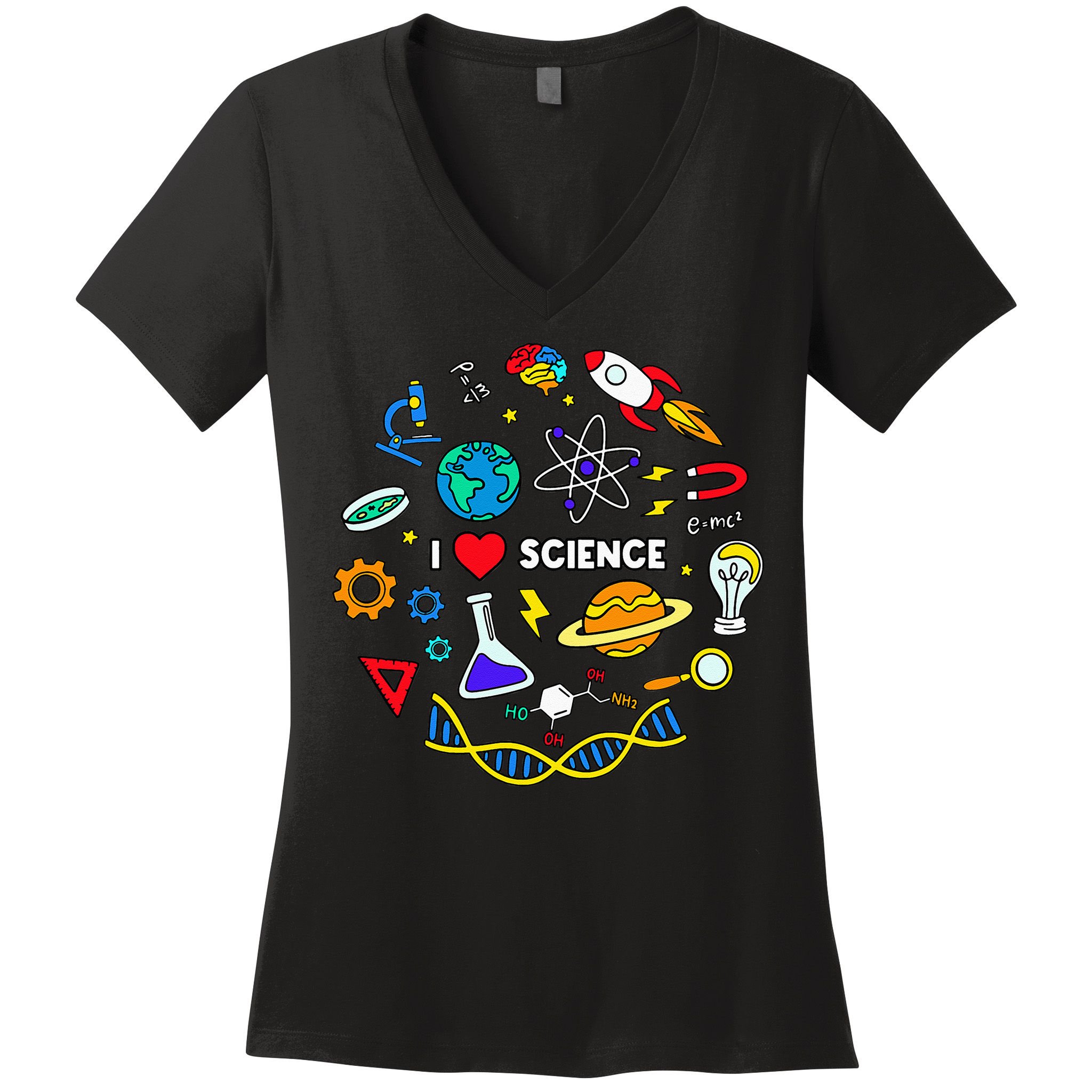 Science Lover Chemistry Biology Physics Love Science Women's V-Neck T-Shirt