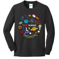 Science Lover Chemistry Biology Physics Love Science Kids Long Sleeve Shirt