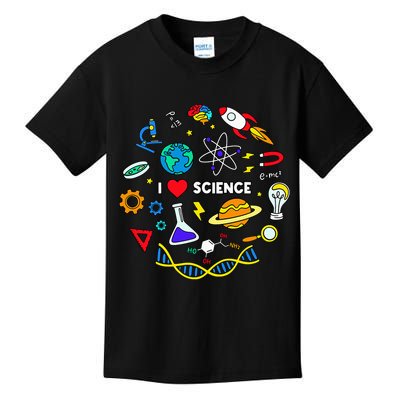 Science Lover Chemistry Biology Physics Love Science Kids T-Shirt