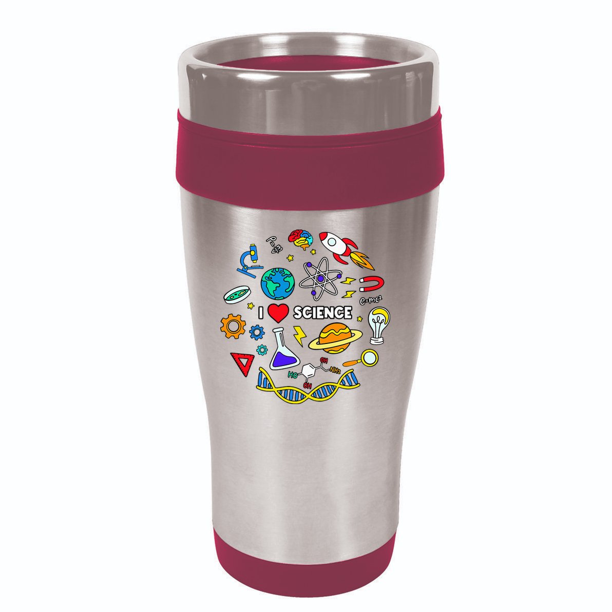 Science Lover Chemistry Biology Physics Love Science 16oz Travel Tumbler
