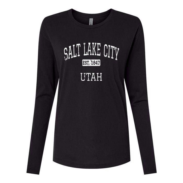 Salt Lake City Utah Ut Vintage Womens Cotton Relaxed Long Sleeve T-Shirt