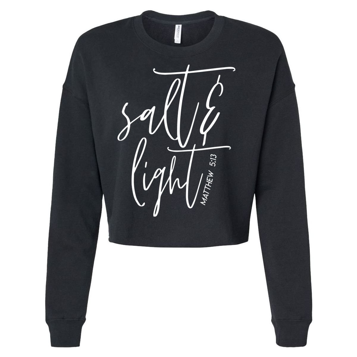 Salt Light Christian Shirt, Christian Gift, Matthew 513 Cropped Pullover Crew