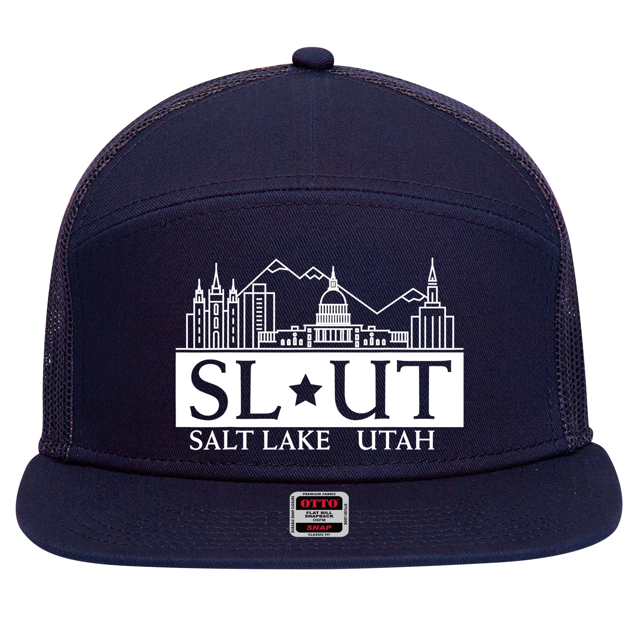 Salt Lake City Utah UT Hometown Home State Pride 7 Panel Mesh Trucker Snapback Hat