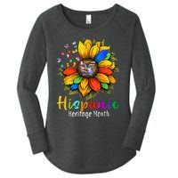 Sunflower Latin Countries Flags Hispanic Heritage Month Women's Perfect Tri Tunic Long Sleeve Shirt