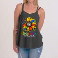 Sunflower Latin Countries Flags Hispanic Heritage Month Women's Strappy Tank