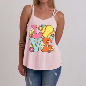 Softball Love Cute Softball Lover Women's Strappy Tank