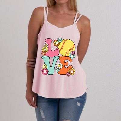 Softball Love Cute Softball Lover Women's Strappy Tank