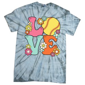 Softball Love Cute Softball Lover Tie-Dye T-Shirt