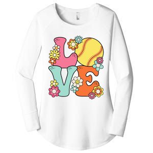 Softball Love Cute Softball Lover Women's Perfect Tri Tunic Long Sleeve Shirt