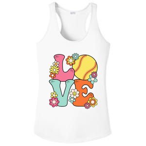 Softball Love Cute Softball Lover Ladies PosiCharge Competitor Racerback Tank